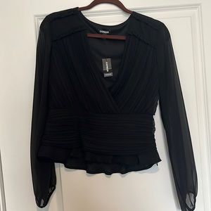 Express blouse with sheer sleeves. Size medium. NWT